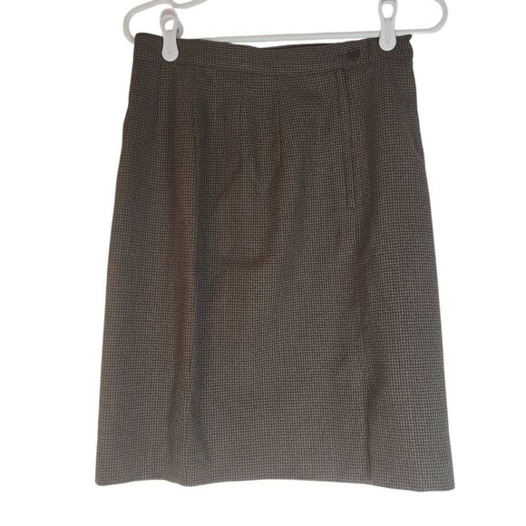 Collectible Gold By Giorgio Sant Angelo Pleated 100% Wool Skirt Brown Size 10 - Picture 4 of 11